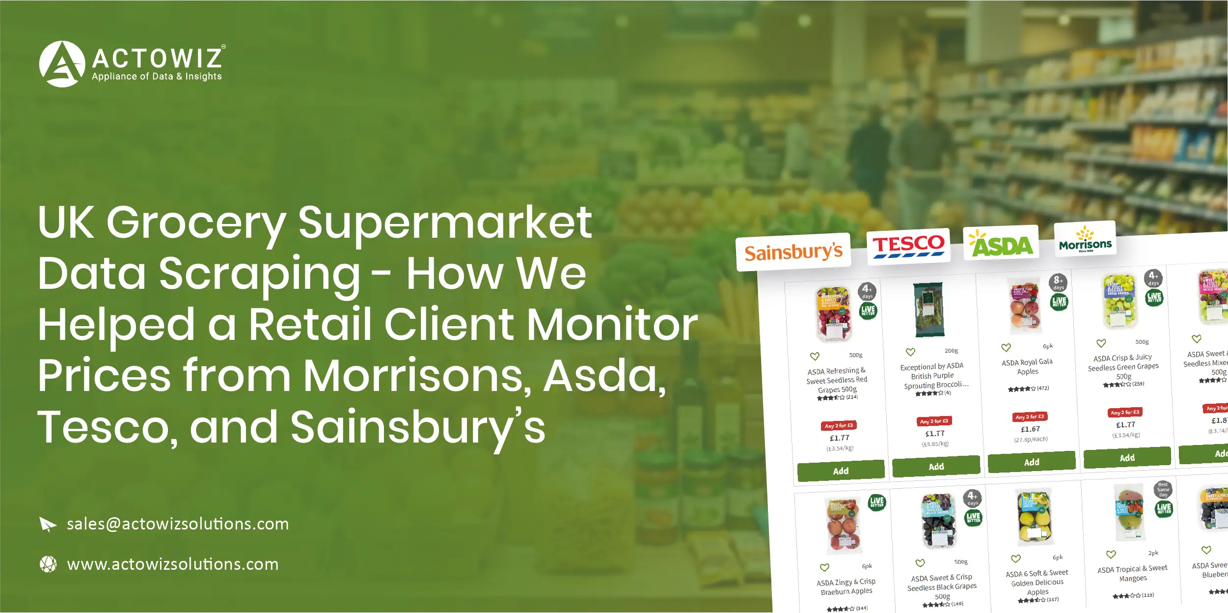 UK Grocery Supermarket Data Scraping - Morrisons, Asda, Tesco, Sainsbury’s